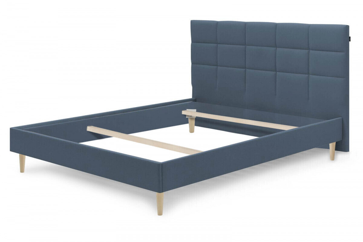 Bobochic Carre 160 x 200 cm bleu pieds naturels