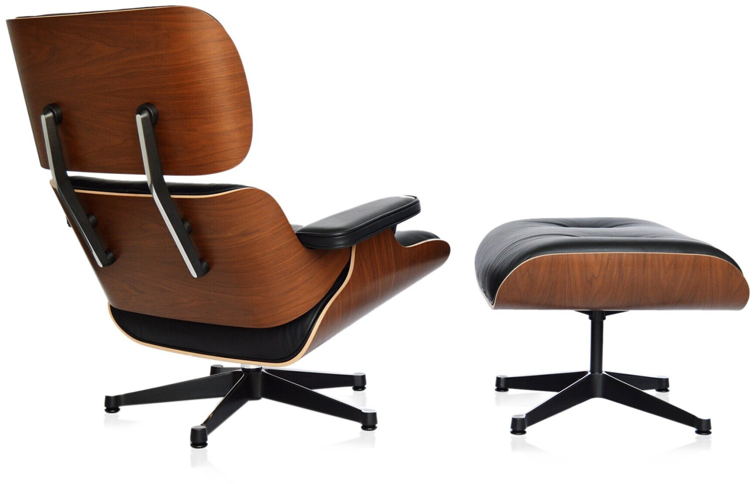 Vitra Lounge Chair & Ottoman XL (neue Maße) Nero/Nussbaum ab 8.236,00