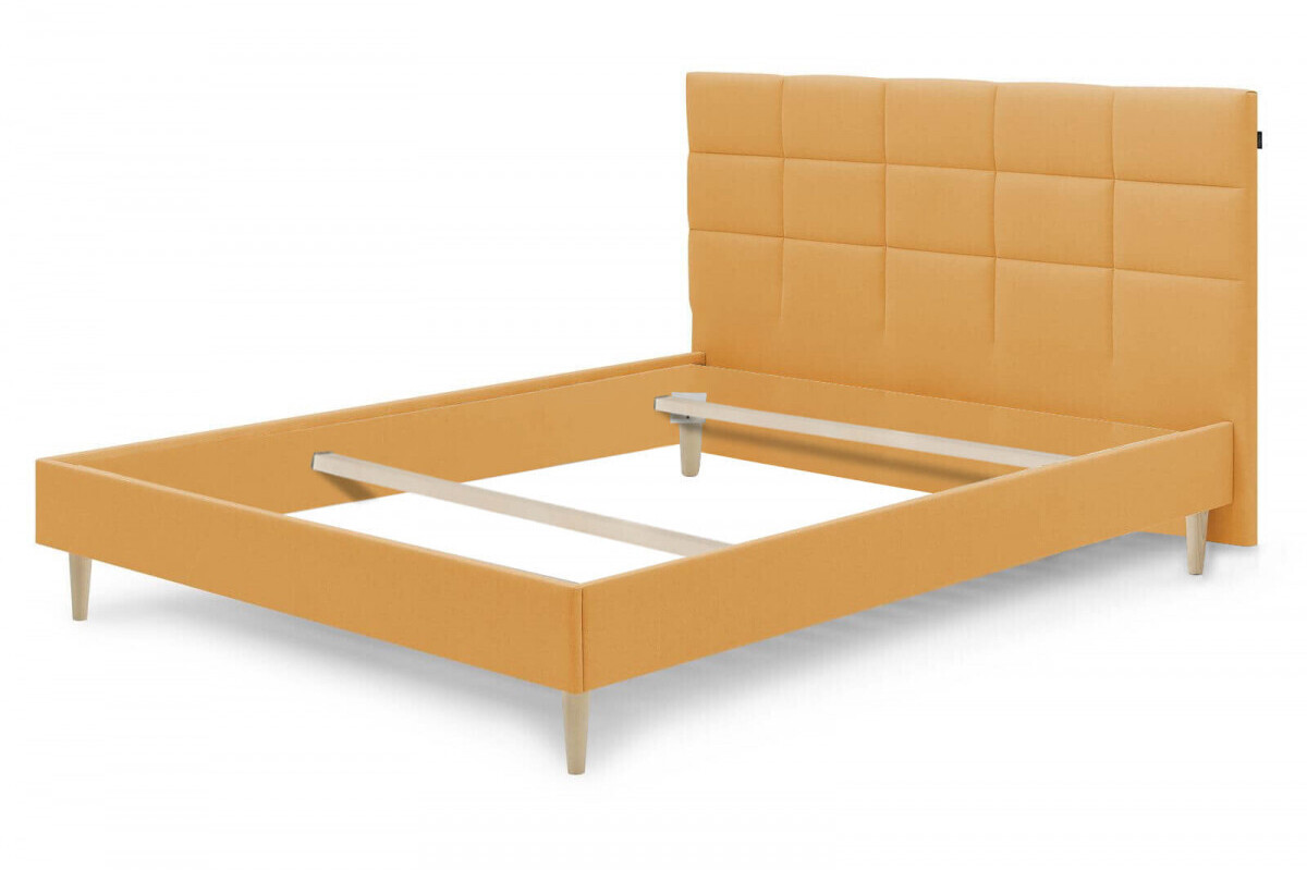 Bobochic Carre 160 x 200 cm moutarde pieds naturels