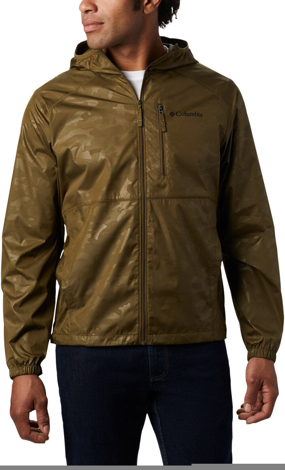 Columbia Flash Forward Windbreaker Print Jacket Men (1606803) new olive technical camo deboss