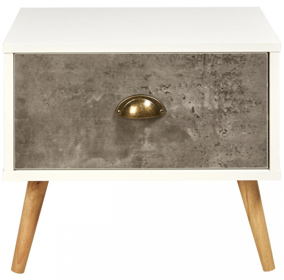 Bobochic Table de chevet Olpe gris/blanc