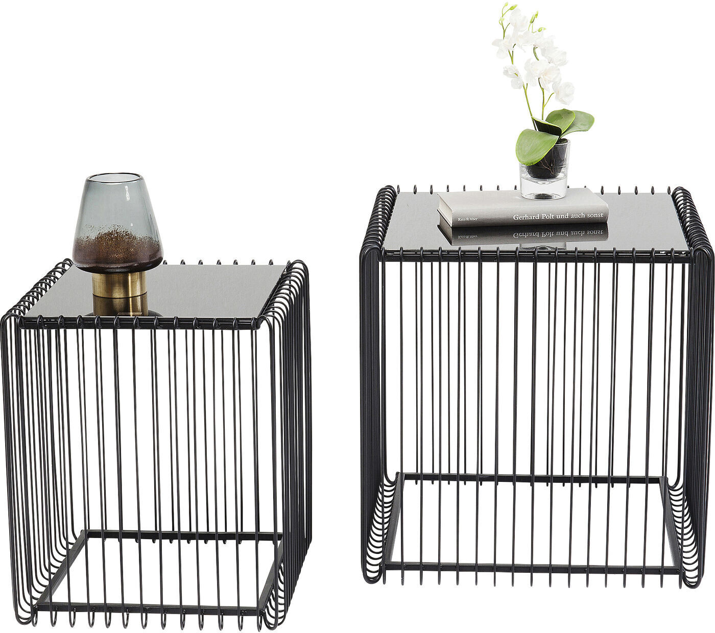 KARE Wire Square blavk set of 2