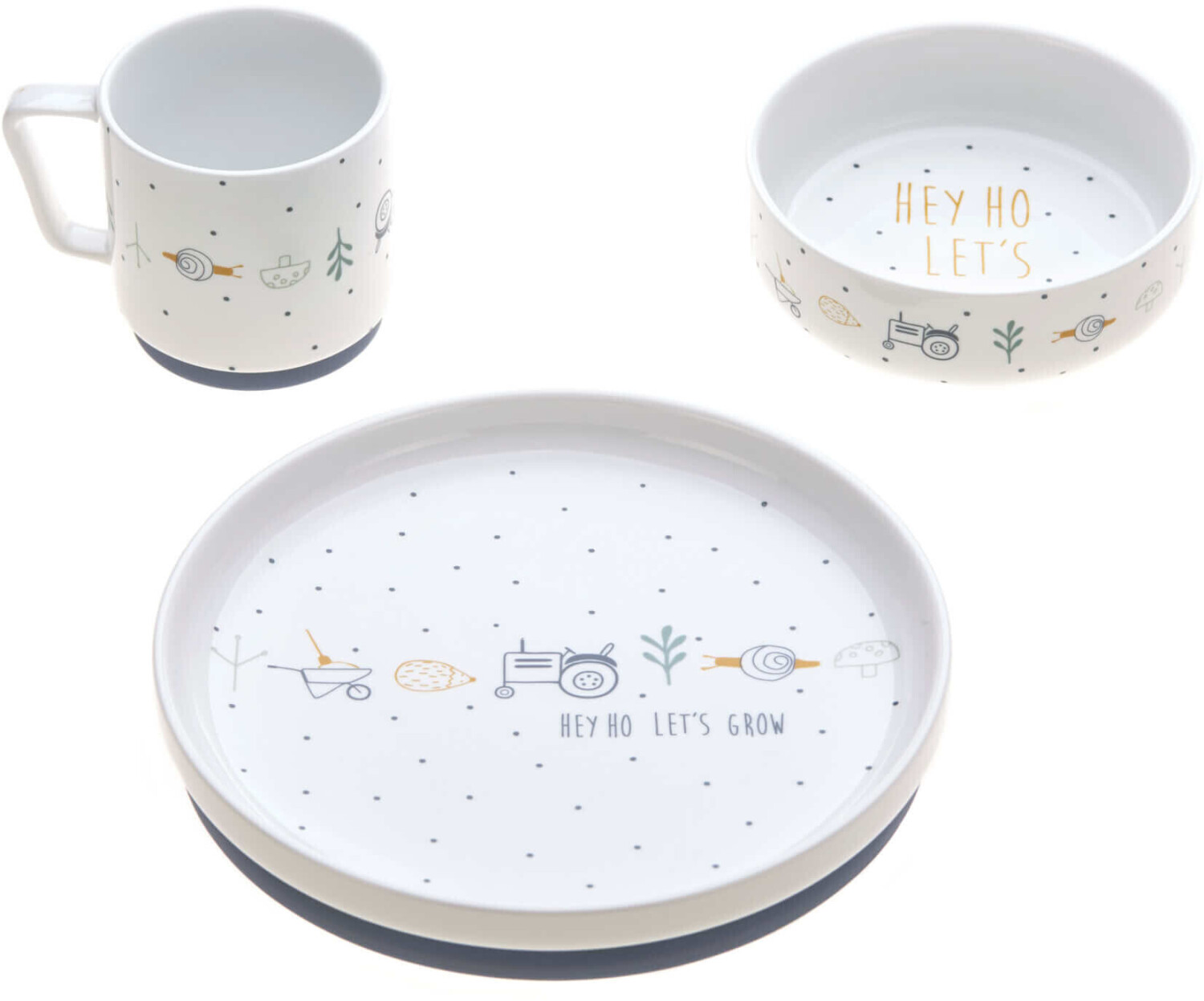 Lässig Coffret repas en porcelaine Garden Explorer Tracteur (3pcs)