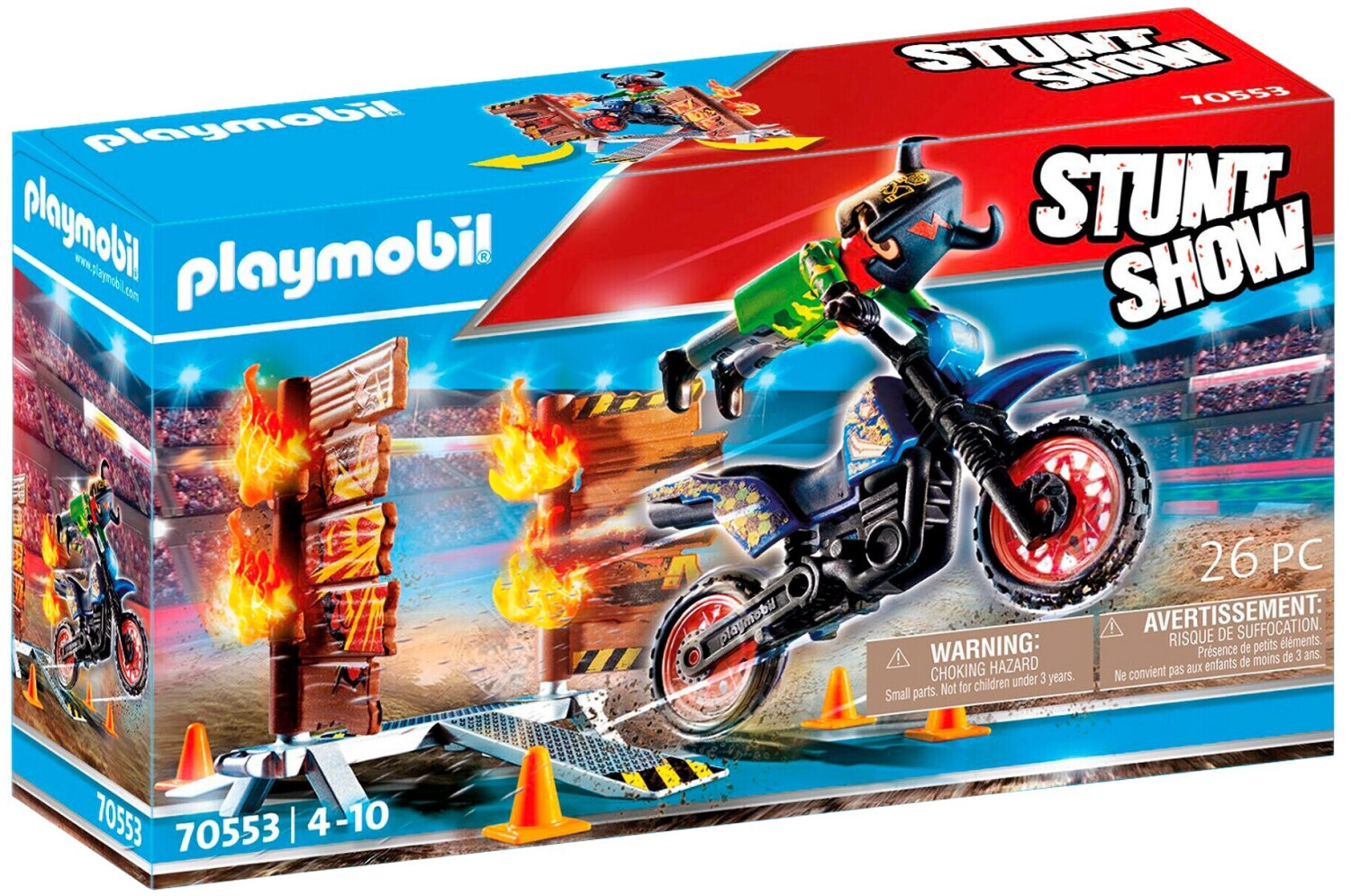 Playmobil Pilote moto et mur de feu (70553) au meilleur prix sur