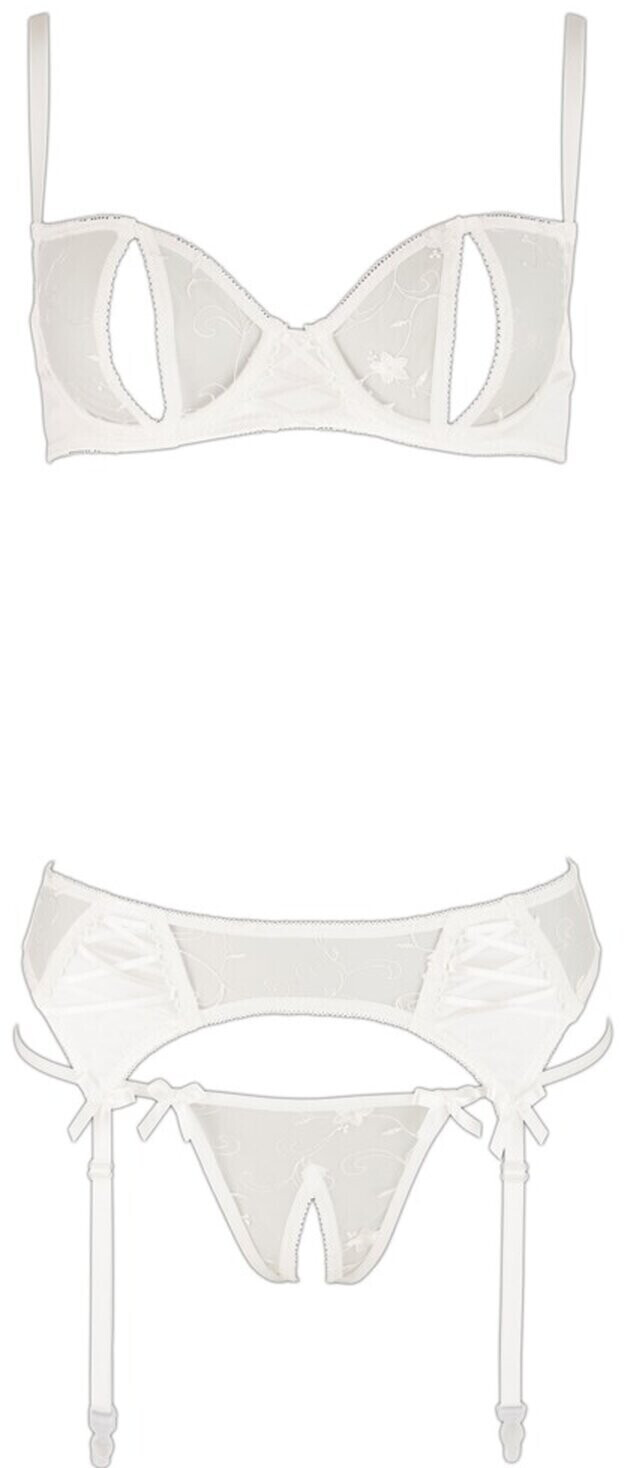 Abierta Fina Suspender Set from fine Mesh white