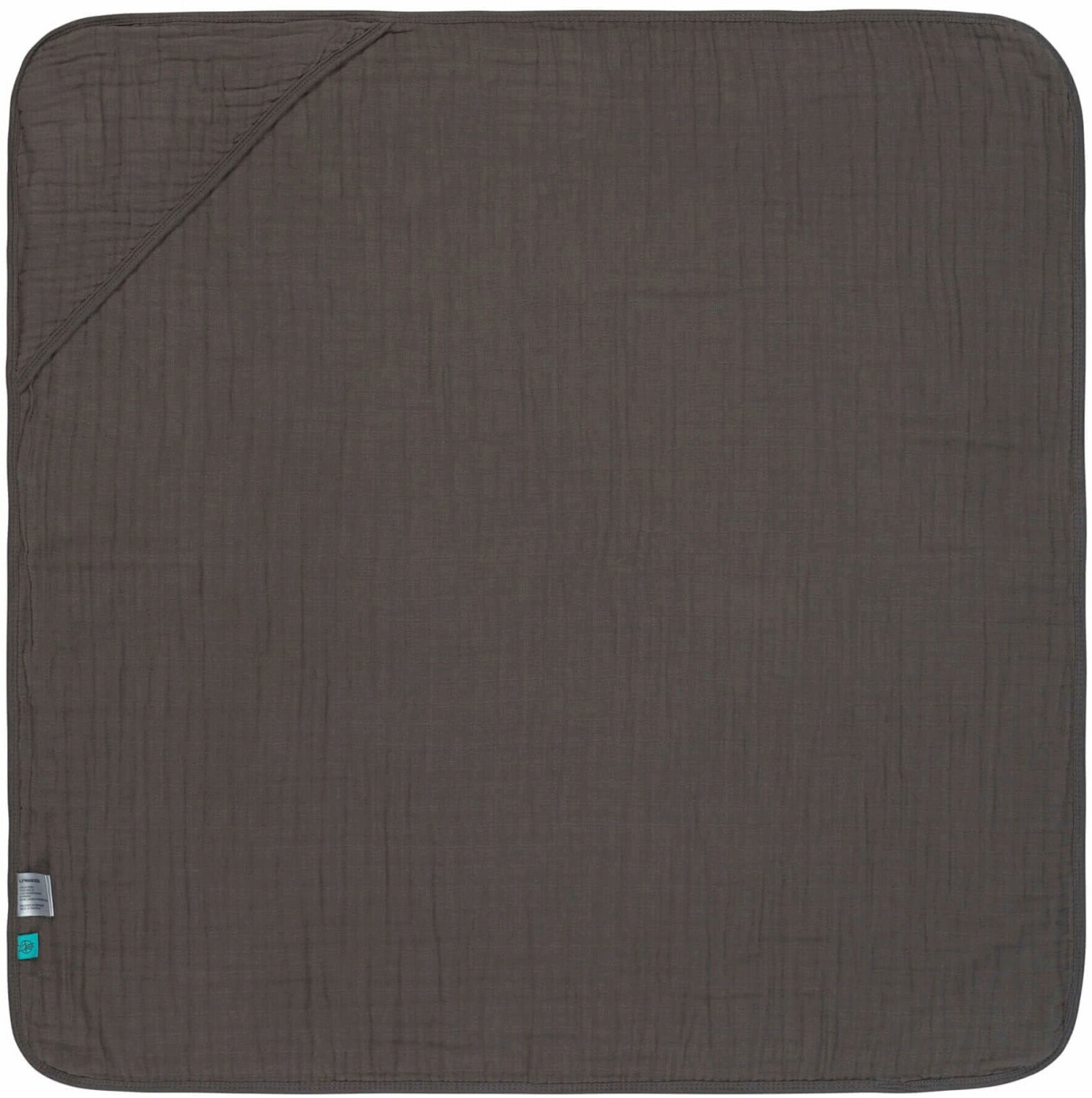 Lässig Hooded bath towel Muslin 90x90 cm anthracite