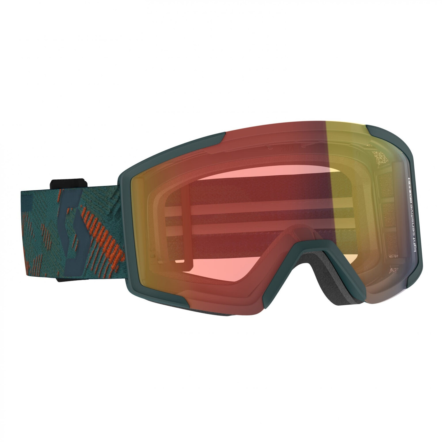 Scott Shield Light Sensitive Goggle sombre green/pumpkin orange/light sensitive red chrome