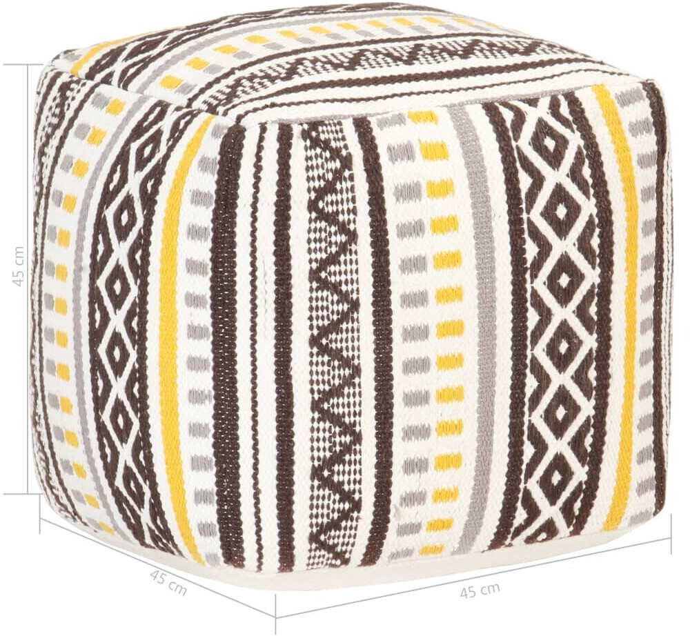 VidaXL Pouf tissé multicolore en coton