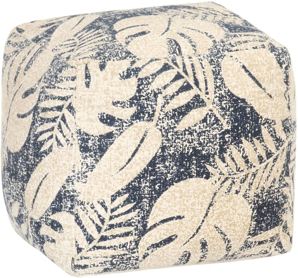VidaXL Pouf tissé multicolore en coton beige/bleu