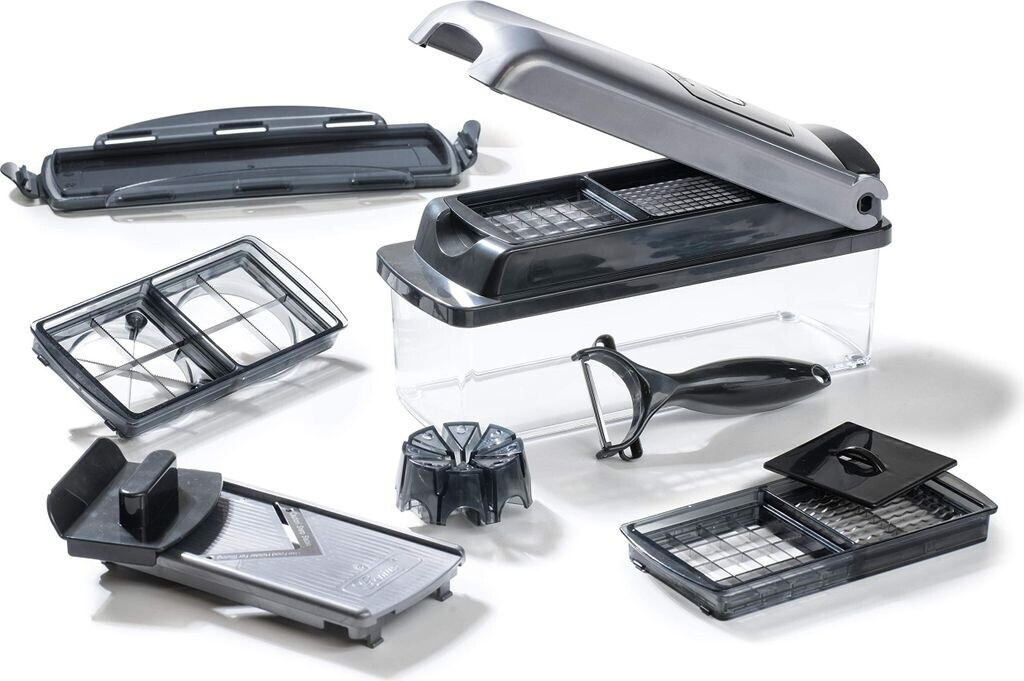 Genius Nicer Dicer Fusion Smart – Set 34 Pezzi – Taglia Verdure A Cubetti, Fette, Spirali, Julienne – Con Vaschette E Coperchi