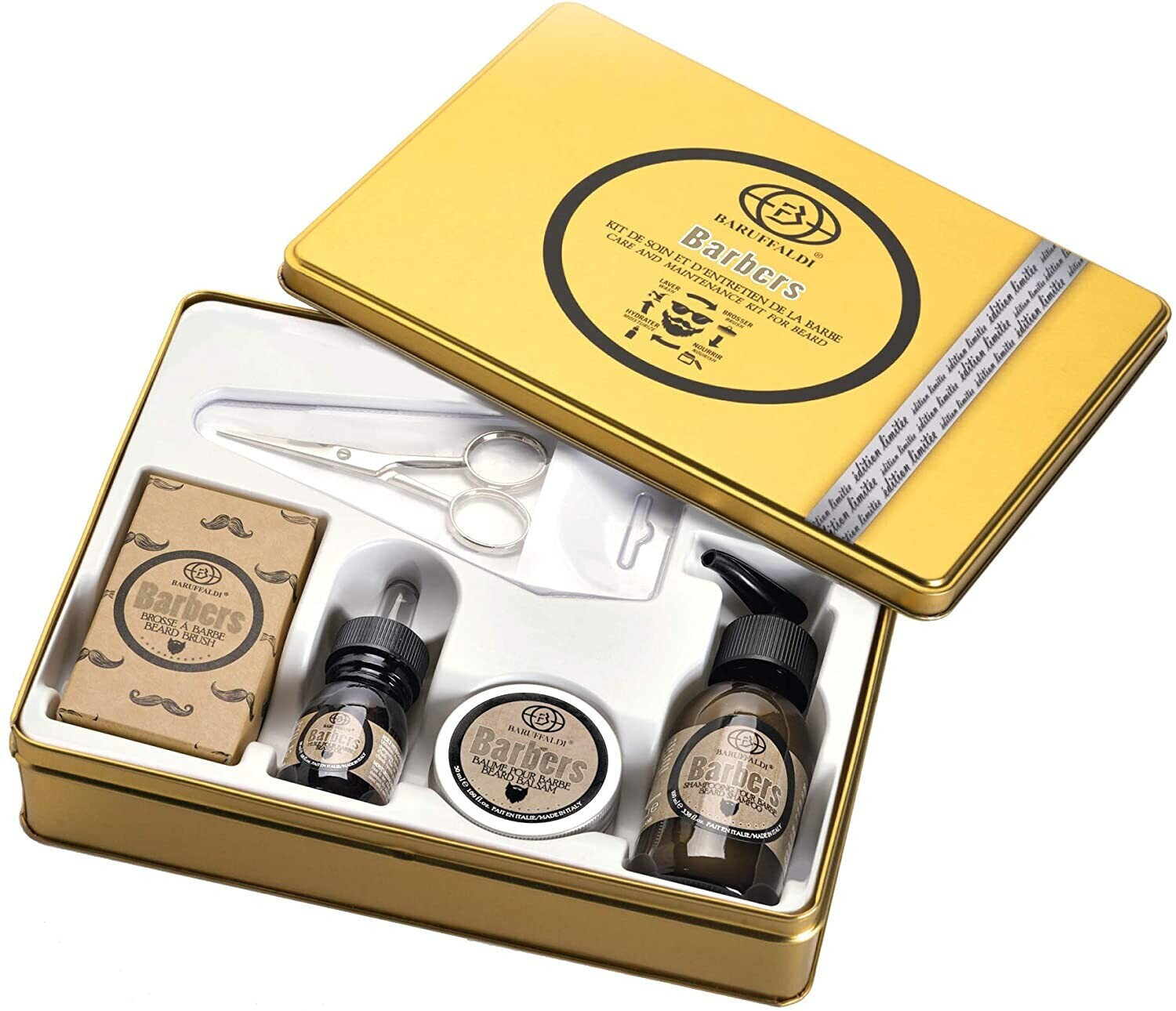 Baruffaldi Kit de soin et d'entretien barbe (5 pcs)