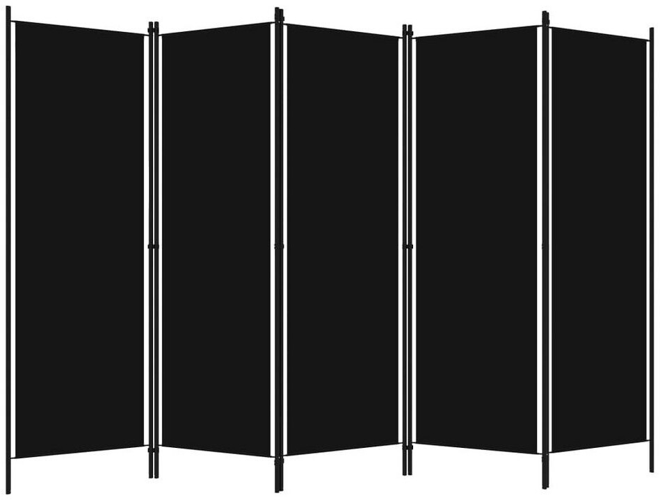 VidaXL 5-part room divider 250x180cm black