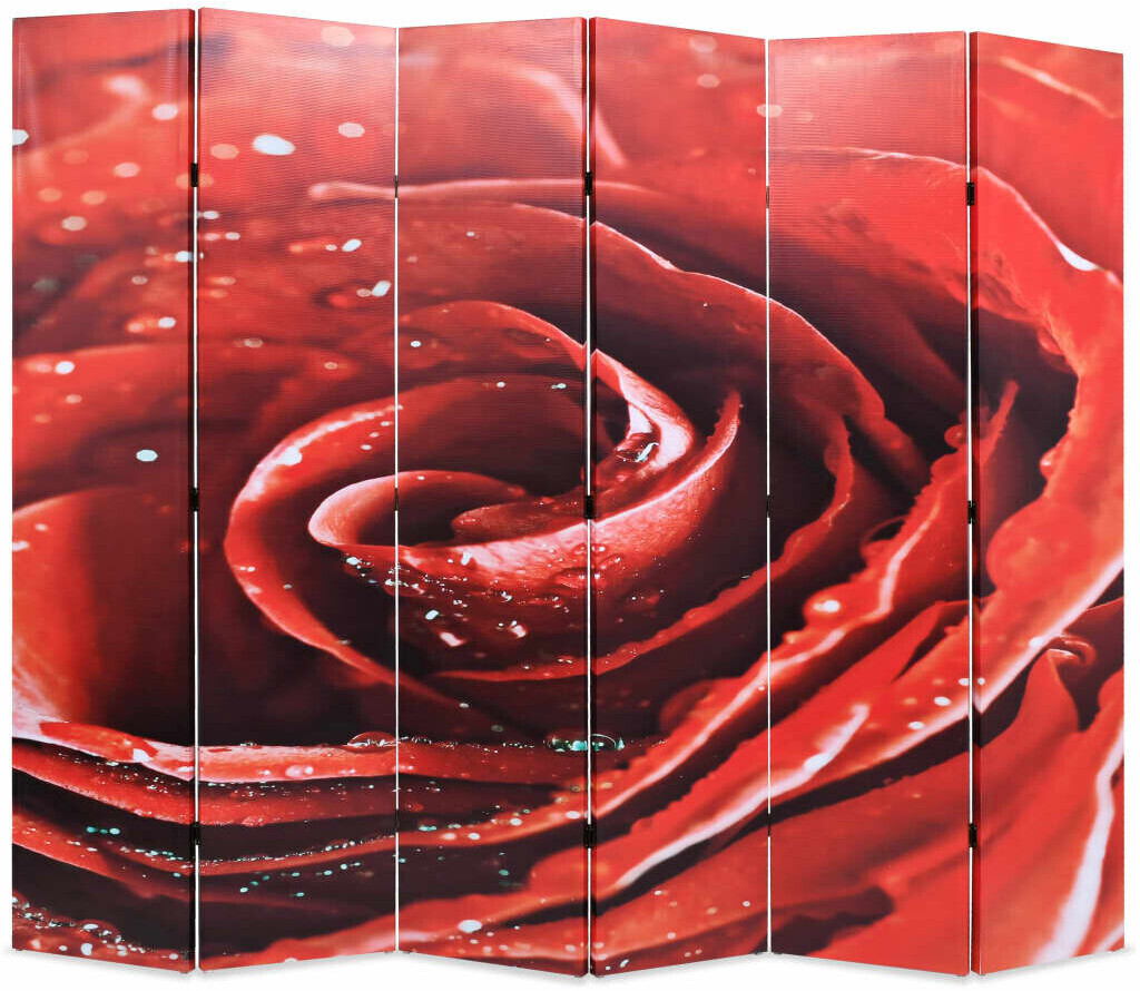 vidaXL Foldable room divider 228x170cm Rose Red