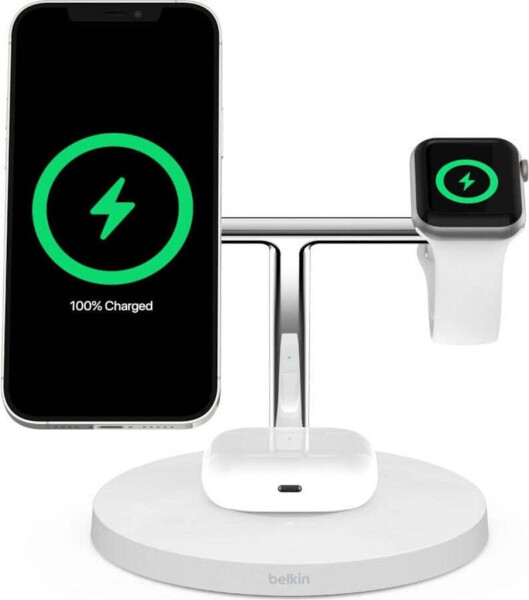 Belkin BOOST CHARGE PRO Drahtloses 3-in-1-Ladegerät mit MagSafe Weiß, Bild 15
