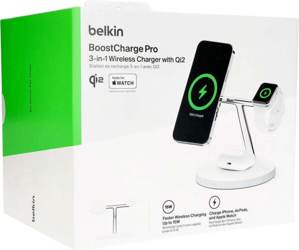 Belkin BOOST CHARGE PRO Drahtloses 3-in-1-Ladegerät mit MagSafe Weiß, Bild 23