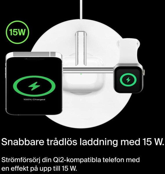 Belkin BOOST CHARGE PRO Drahtloses 3-in-1-Ladegerät mit MagSafe Weiß, Bild 24