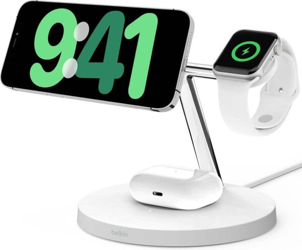 Belkin BOOST CHARGE PRO Drahtloses 3-in-1-Ladegerät mit MagSafe Weiß, Bild 10