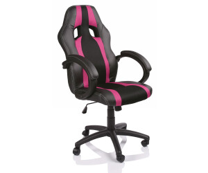 Tresko Chefsessel Gestreift Bürostuhl Racing Drehstuhl Bürosessel Schreibtischstuhl 608 (RS-047) schwarz/pink photo