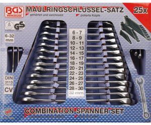 BGS 1190 25 Teiliger Maulringschlüssel-Satz nach DIN 3113A 6-32 mm 