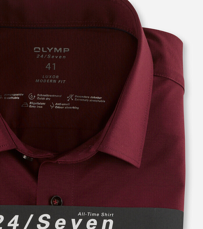 OLYMP Luxor 24/Seven Modern Fit New Kent (1202-64-37) bordeaux ab 62,26 € |  Preisvergleich bei | Klassische Hemden