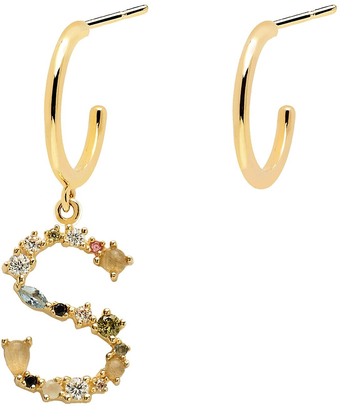 PDPAOLA Letter Hoop Earrings AR01 S