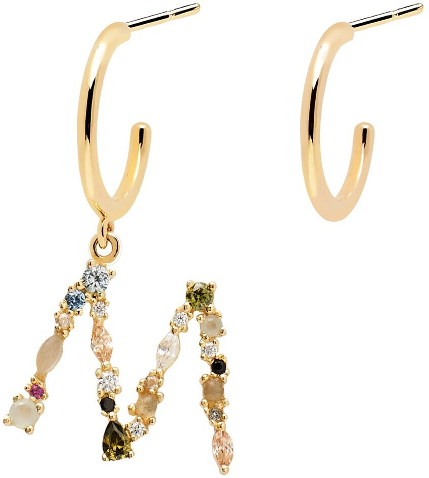 PDPAOLA Letter Hoop Earrings AR01 M