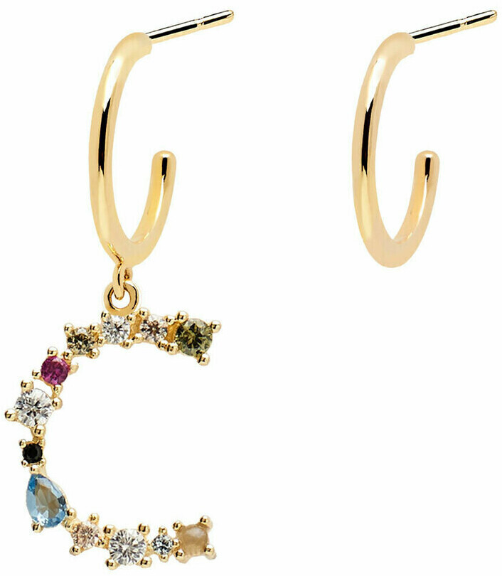 PDPAOLA Letter Hoop Earrings AR01 C