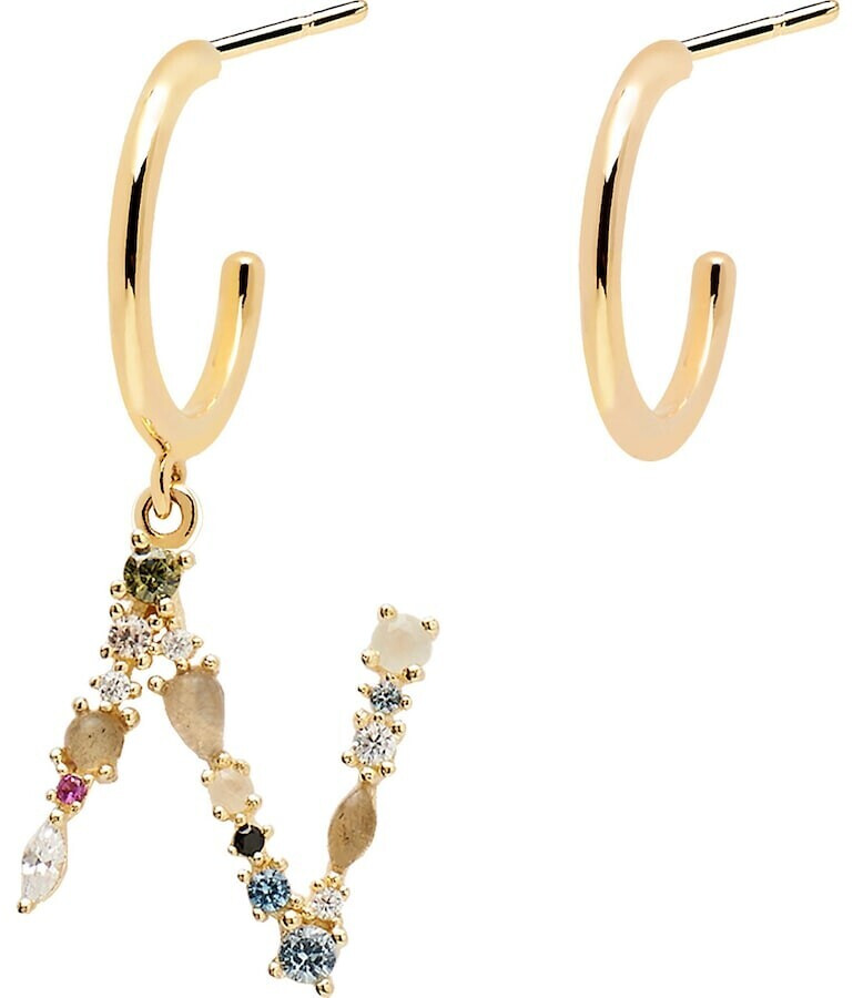 PDPAOLA Letter Hoop Earrings AR01 N