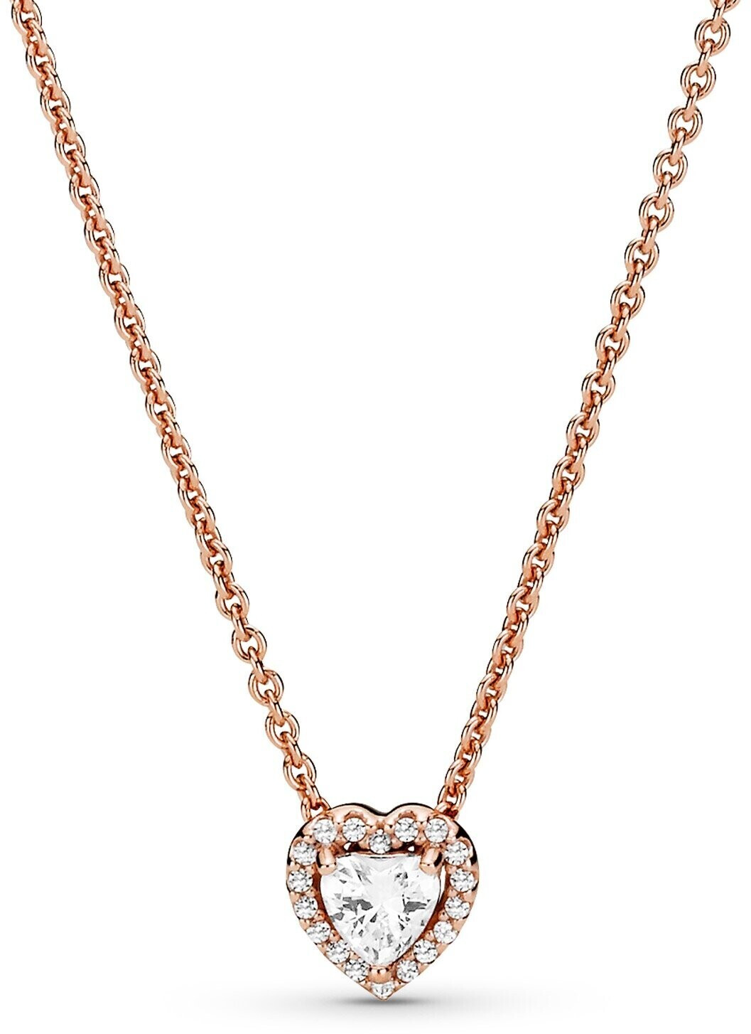 Pandora Sparkling Heart Collier Necklace Rose gold plated