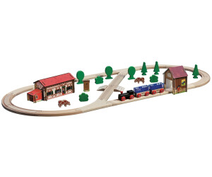 Holz Zug Set 77 teilig Bauernhof Tiere Eisenbahn Gleis Bau Spielzeug Einheitsgröße 