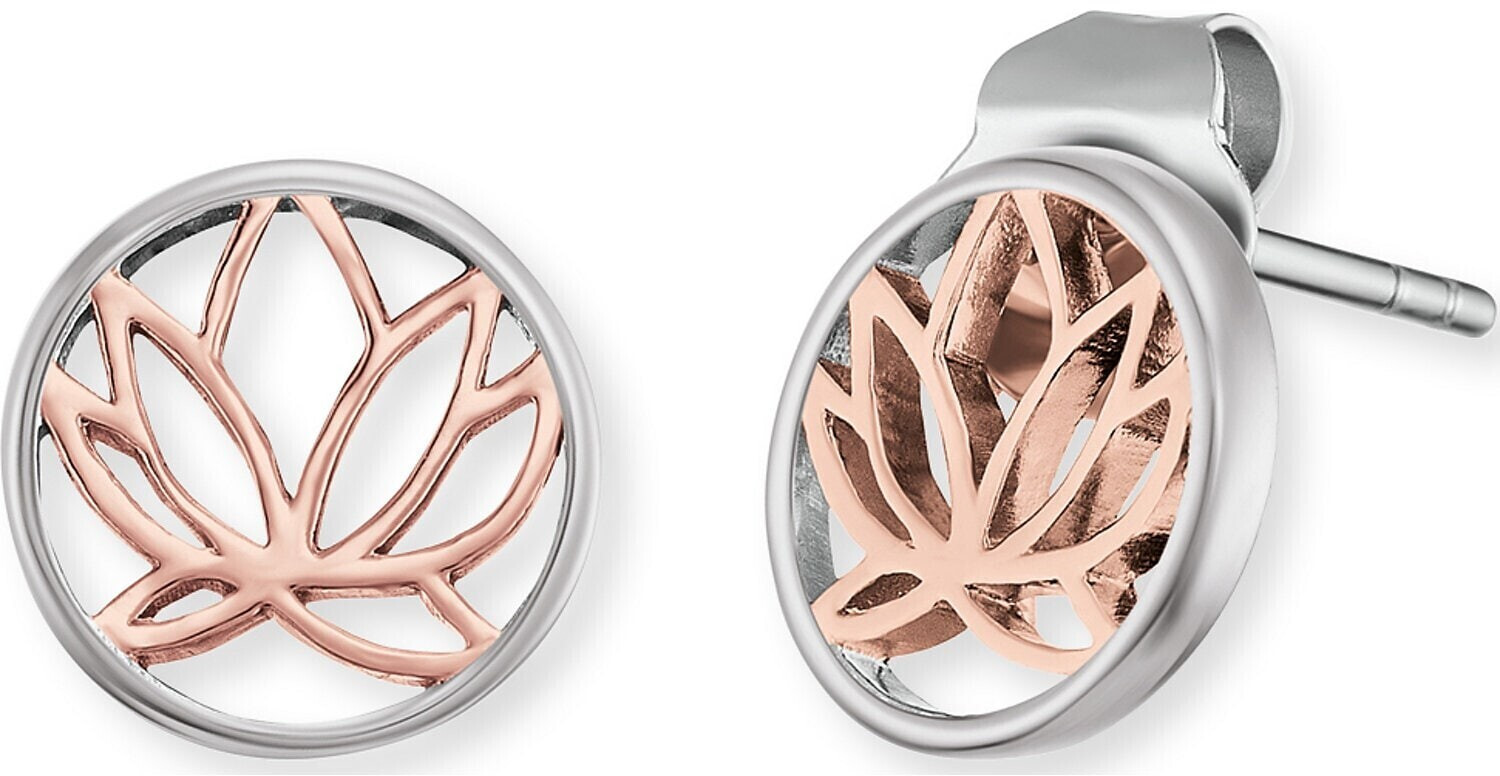 Engelsrufer Ear studs Lotus silver Bicolor (ERE-LILLOTUS-BI-ST)