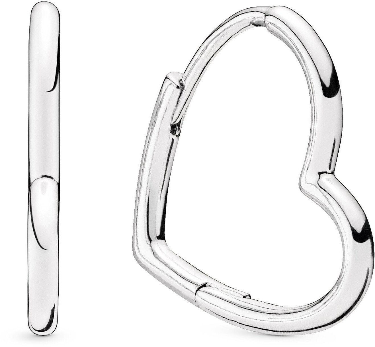 Pandora Asymmetrical Heart Hoop Earrings silver
