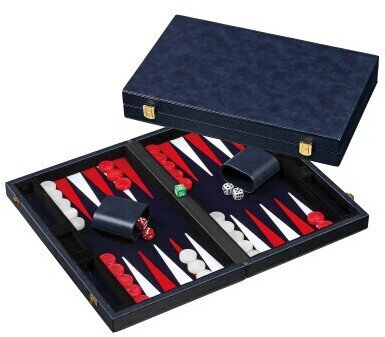 Backgammon blue - medium - imitation leather