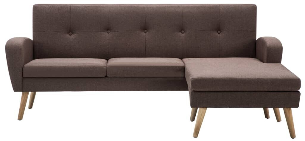 vidaXL Canapé d'angle en tissu 186 x 136 cm marron