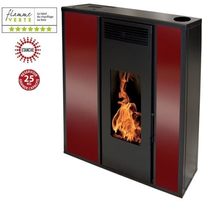 Interstoves Tessa 10 kW concentrique étanche option WiFi bordeaux