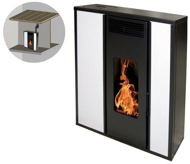 Interstoves Tessa 10 kW étanche concentrique avec kit conduit sortie ventouse blanc