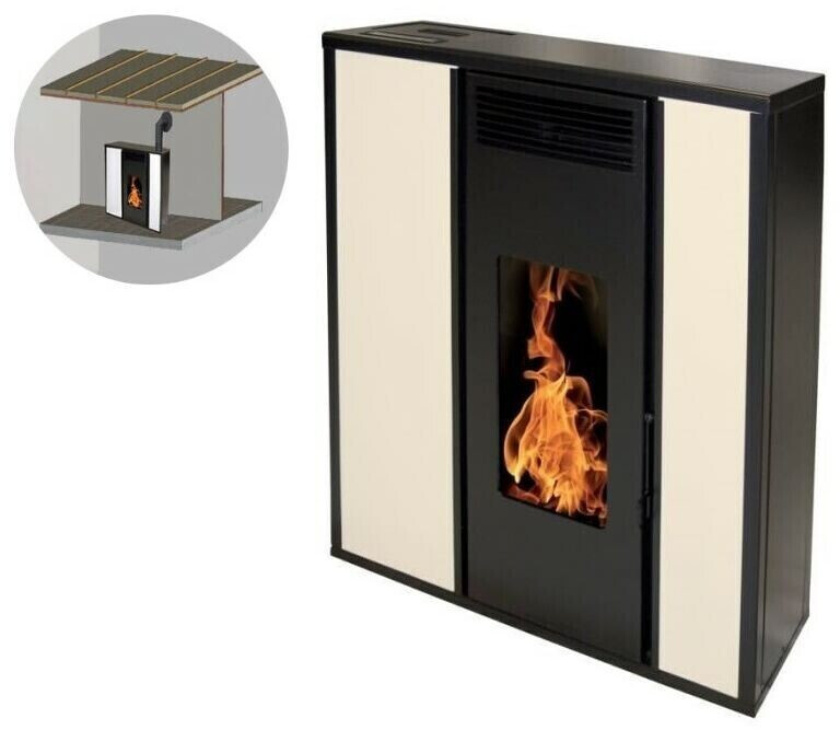 Interstoves Tessa 10 kW étanche concentrique avec kit conduit sortie ventouse beige