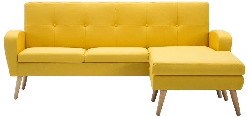 VidaXL Canapé d'angle en tissu 186 x 136 cm jaune