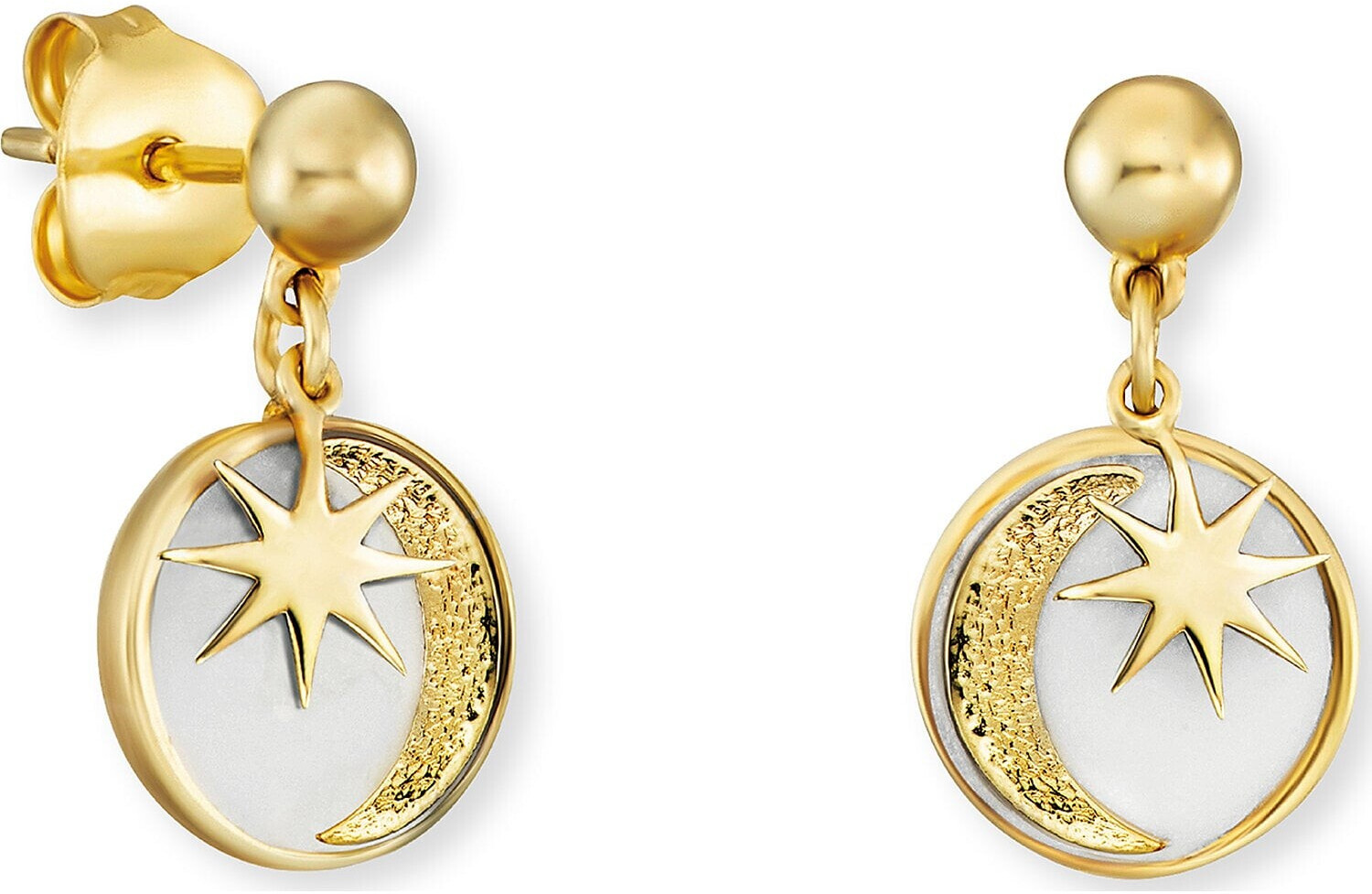 Engelsrufer Sun, Moon & Star Ear Studs gold