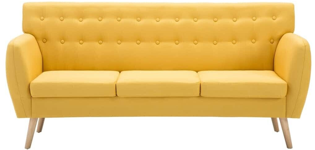 VidaXL Canapé 3 places en tissu 172 x 70 cm jaune