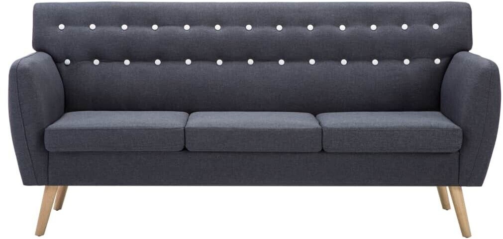 VidaXL Canapé 3 places en tissu 172 x 70 cm gris foncé
