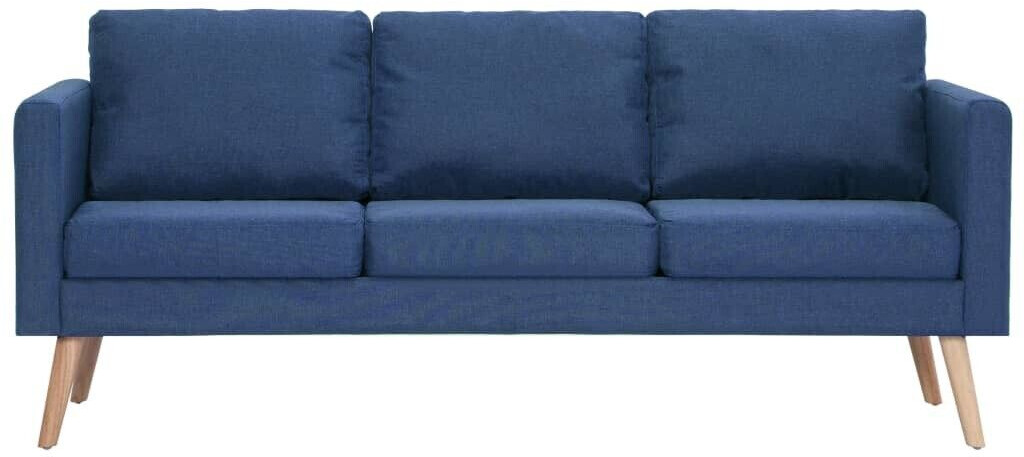 VidaXL Canapé 3 places en tissu bleu