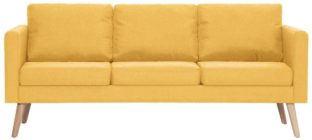 VidaXL Canapé 3 places en tissu jaune