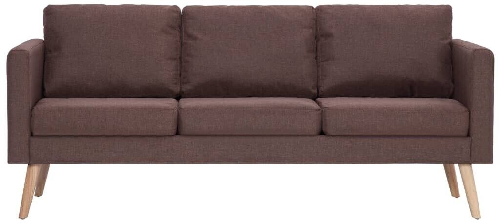 VidaXL Canapé 3 places en tissu marron