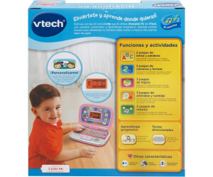 VTech - Portátil preescolar educativo Píxel el pequegenio, Ordenador  Infantil +3 años, Color rosa, Versión ESP