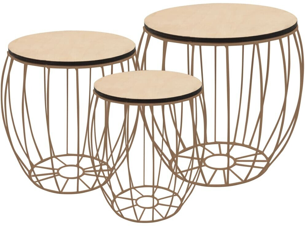 vidaXL Ensemble de tables basses contreplaqué peuplier