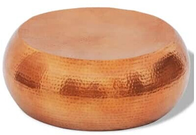 vidaXL Table basse ronde en aluminium martelé