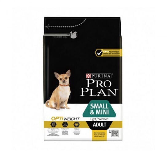 Purina Pro Plan OptiWeight Small & Mini Adult Light/Sterilized poulet (3 kg)