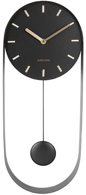 Karlsson Horloge murale charm à balancier noir