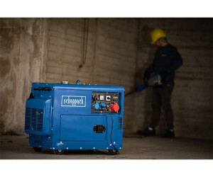 Groupe électrogène Diesel Scheppach DPG5200-BE - 5000W, 7,7 CV, Démarrage électrique - Prises 230V Et 400V, Autonomie 16L - Pour Chantier, Professionnel